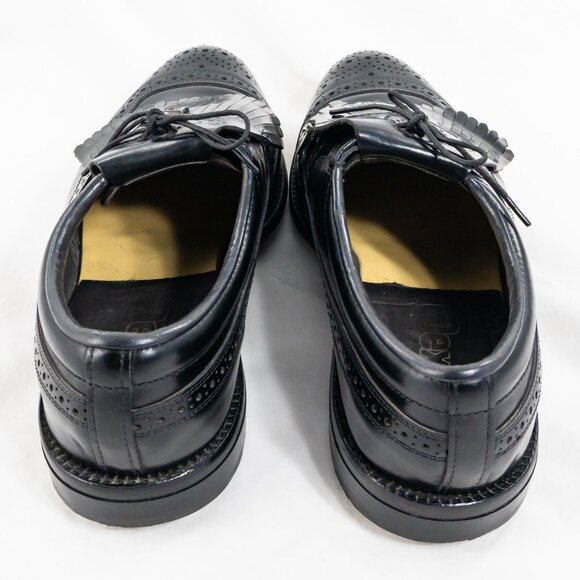 Vintage Dexter Medina Golf Shoes Black Brogue Cap Toe Kiltie Derby 11.5D - Picture 7 of 8